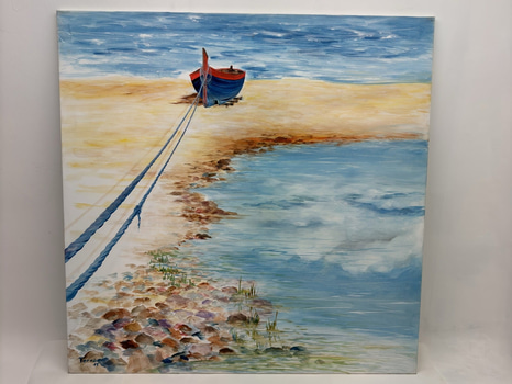 Canvastavla - Signerad "Oleo"