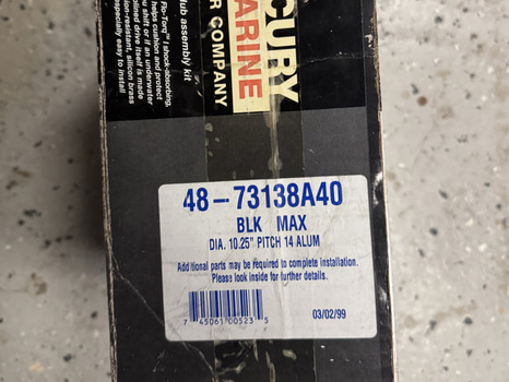 Propellrar Mercury Marine, olika storlekar
