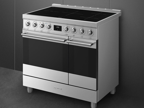 Induktionsspis Smeg 90x60 cm, Rostfritt stål, Classic C92IPX2