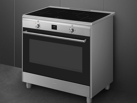 Induktionsspis Smeg 90x60 cm, Rostfritt stål, Classic CG90CIXT