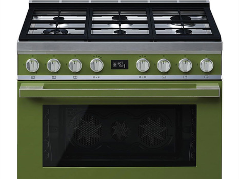 Gasspis med Elektrisk ugn Smeg 90x60 cm, Grön, Portofino CPF9GPOG
