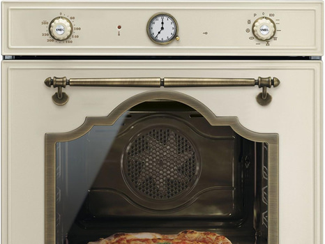 Termoventilerad ugn Smeg 60 cm, Creme, Cortina SFP750POPZ