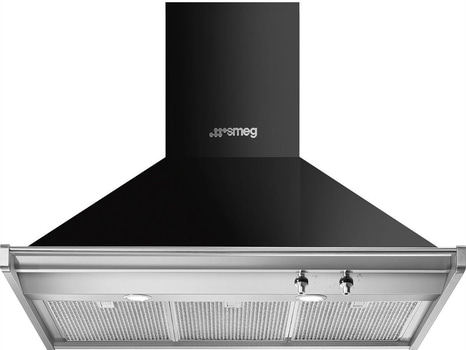 Väggmonterad köksfläkt Smeg 90 cm, Svart, Classic KD90HNE