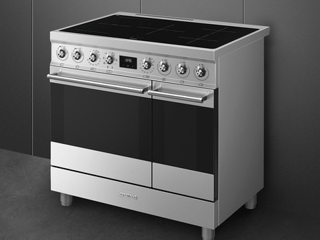 Induktionsspis Smeg 90x60 cm, Rostfritt stål, Classic C92IMX2