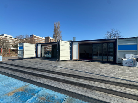 Mässcontainer, inkl. inredning