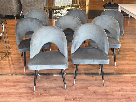8 st stolar, grå sammet