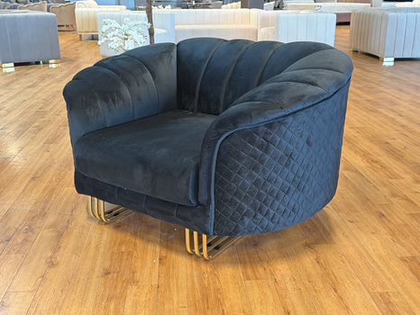 Fåtölj, svart sammet