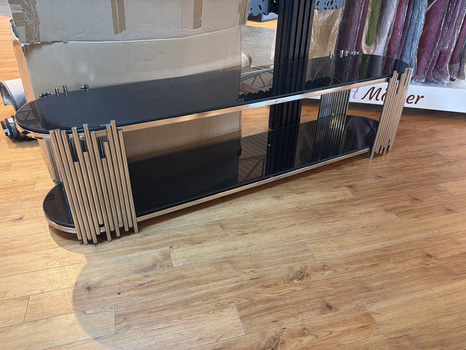 TV-bänk/ sidobänk, svart, 180 cm