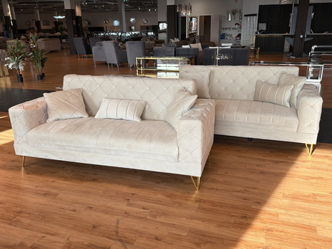 2 st soffor, beige sammet