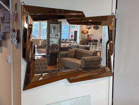 Spegel med bronstonad ram, 120x80 cm