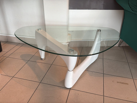 Soffbord med glasskiva, 110x65 cm