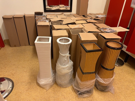 Parti diverse vaser, ca 50 st, höjd ca 60 cm