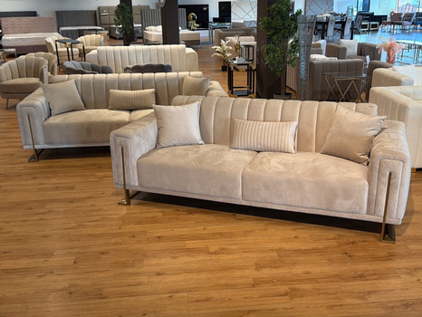 2 st soffor, ljusbrun sammet