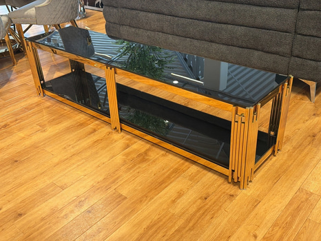 TV-bänk/ sidobänk, svart/ guld