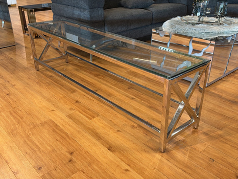 TV-bänk/ sidobänk med glasskiva, 180 cm