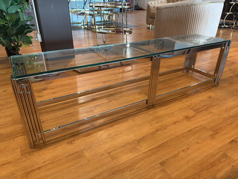 TV-bänk/ sidobänk med glasskiva, 180 cm