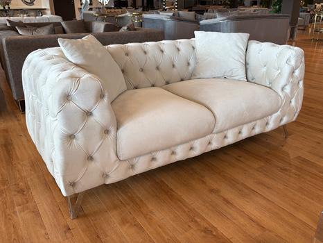 2-sits soffa, ljusrosa sammet