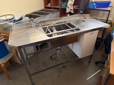 Inmatningsbänk för diskmaskin, rostfri